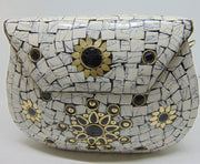 White metal clutch Ethnic Metal Bag