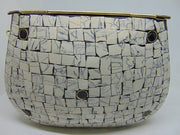 White metal clutch Ethnic Metal Bag