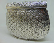 Hand carving silverIndian Women metal clutch Bag