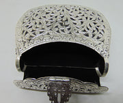 Hand carving silverIndian Women metal clutch Bag