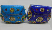 Handcrafted Blue &Multi Mosaic Clutch Bag