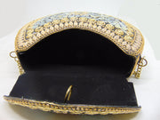 Silver pearl Mosaic stuuded Clutch Bag