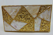 Metal MOP Shell Clutch Purse