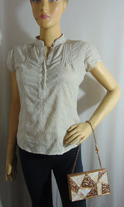 Metal MOP Shell Clutch Purse