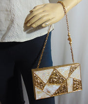 Metal MOP Shell Clutch Purse