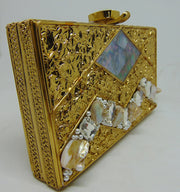 Avlone Metal MOP Stone  clutch Purse