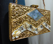 Avlone Metal MOP Stone  clutch Purse