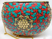 Mosaic stone chip Clutch Bag