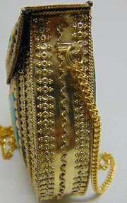 Mosaic stone Metal stud Clutch Bag