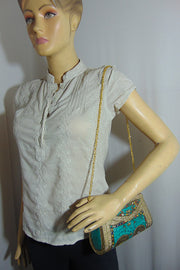 Antique purse Mosaic stone Clutch Bag