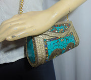 Antique purse Mosaic stone Clutch Bag
