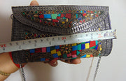 Antique Multicolor Mosaic stone Clutch Bag