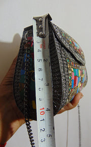 Antique Multicolor Mosaic stone Clutch Bag