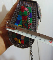 Antique Multicolor Mosaic stone Clutch Bag
