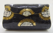 Antique Black Mosaic stone Clutch Bag