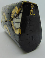 Antique Black Mosaic stone Clutch Bag