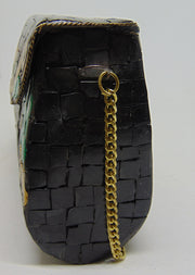 Antique Black Mosaic stone Clutch Bag