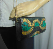 Antique Black Mosaic stone Clutch Bag