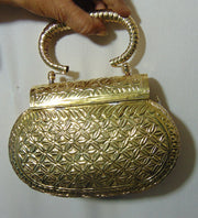 Handmade Carving Vintage Brass metal purse