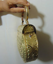 Handmade Carving Vintage Brass metal purse