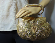 Handmade Carving Vintage Brass metal purse