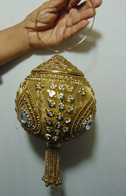 Potli Style Designer Metal Clutch Bag