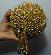 Potli Style Designer Metal Clutch Bag