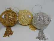 Potli Style Designer Metal Clutch Bag