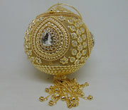 Potli Style Designer Metal Clutch Bag