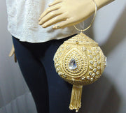 Potli Style Designer Metal Clutch Bag