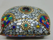Mosaic Shell Metal Handbag