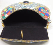 Mosaic Shell Metal Handbag