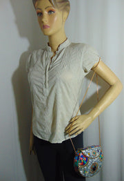 Mosaic Shell Metal Handbag
