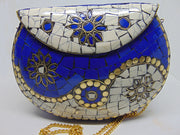 Party Wear Mosaic Metal Clutches