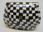 Black & White Mosaic Metal Clutches