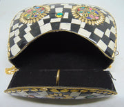 Black & White Mosaic Metal Clutches