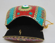 evil eye red & green Clutch Metal mosaic Purse