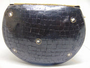 Metal Black Mosaic Stone Clutch Purse