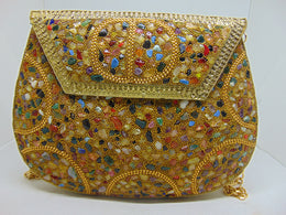 Yellow pearl millet Stone Clutch Purse