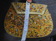 Yellow pearl millet Stone Clutch Purse