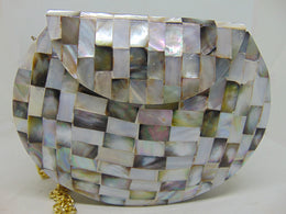 Mop Filled Metal Box Clutch Bag