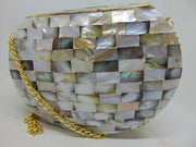 Mop Filled Metal Box Clutch Bag
