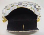 Mop Filled Metal Box Clutch Bag