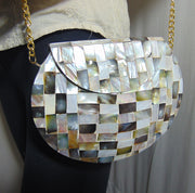 Mop Filled Metal Box Clutch Bag