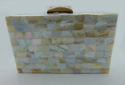 slim Rectangle  horizontal Pearls Chips clutch