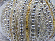 pearl golden &silver bead Bridal Potli Bag