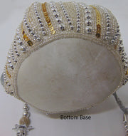 pearl golden &silver bead Bridal Potli Bag