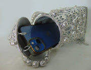 Women gift Silver Metal bag Bridal Clutch