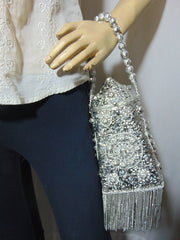 Women gift Silver Metal bag Bridal Clutch