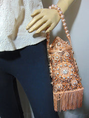 Women gift Silver Metal bag Bridal Clutch